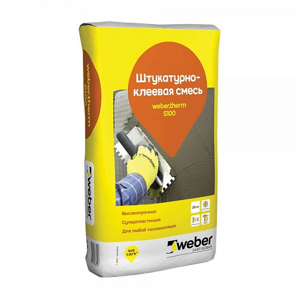 Штукатурно-клеевая смесь weber.therm S100 25кг