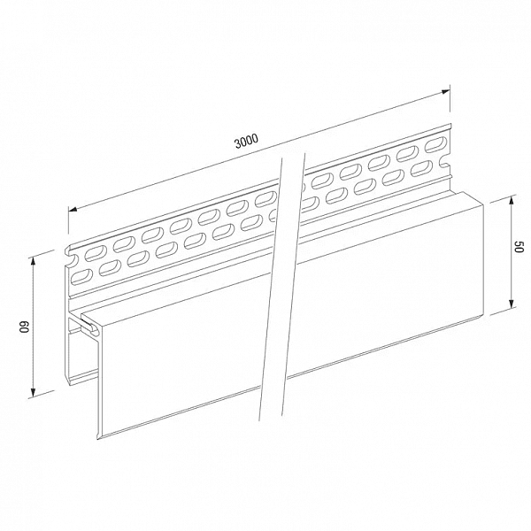 VOX FS-262 вентиляционная планка LIGHT GREY 3м