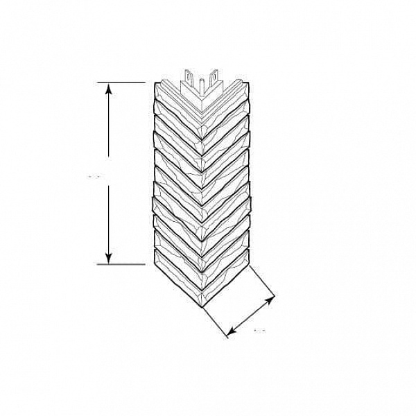 Угол внешний Nailite Stacked stone Ivory Природный камень Дымчатый